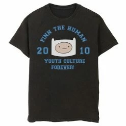 Licensed Character Men's Adventure Time Finn The Human Youth Culture Forever Graphic Tee Black -Licensed Character Shop unnamed file 23176