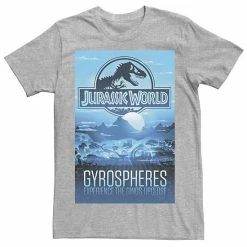 Licensed Character Men's Jurassic World Gyrospheres Tour Park Poster Graphic Tee Silver -Licensed Character Shop unnamed file 23205
