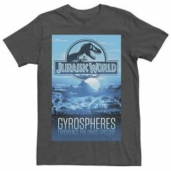 Licensed Character Men's Jurassic World Gyrospheres Tour Park Poster Graphic Tee Silver -Licensed Character Shop unnamed file 23208