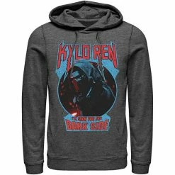 Licensed Character Men's Star Wars Kylo Ren Show You The Dark Side Metal Text Hoodie White -Licensed Character Shop unnamed file 23237