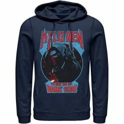 Licensed Character Men's Star Wars Kylo Ren Show You The Dark Side Metal Text Hoodie White -Licensed Character Shop unnamed file 23239