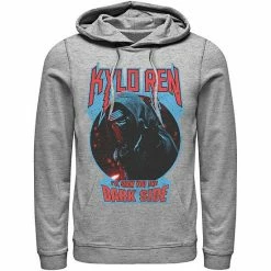 Licensed Character Men's Star Wars Kylo Ren Show You The Dark Side Metal Text Hoodie White -Licensed Character Shop unnamed file 23240