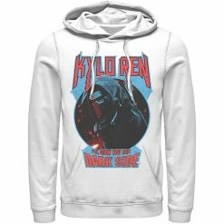 Licensed Character Men's Star Wars Kylo Ren Show You The Dark Side Metal Text Hoodie White -Licensed Character Shop unnamed file 23241