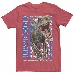 Licensed Character Men's Jurassic World Blue Dino Breach Tee Red -Licensed Character Shop unnamed file 23310