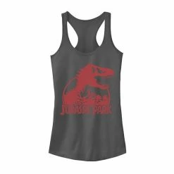 Licensed Character Juniors Jurassic Park Classic T-Rex Skeleton Logo Tank Raspberry