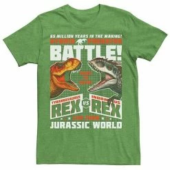 Licensed Character Men's Jurassic World T-Rex VS I-Rex Battle Poster Graphic Tee Char Hthr -Licensed Character Shop unnamed file 23345