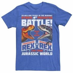 Licensed Character Men's Jurassic World T-Rex VS I-Rex Battle Poster Graphic Tee Char Hthr -Licensed Character Shop unnamed file 23346