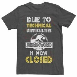 Licensed Character Men's Jurassic World The Park Is Closed Sign Tee Royal Heather -Licensed Character Shop unnamed file 23369
