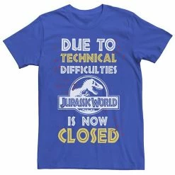 Licensed Character Men's Jurassic World The Park Is Closed Sign Tee Royal Heather -Licensed Character Shop unnamed file 23373