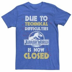 Licensed Character Men's Jurassic World The Park Is Closed Sign Tee Royal Heather -Licensed Character Shop unnamed file 23374