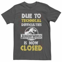 Licensed Character Men's Jurassic World The Park Is Closed Sign Tee Royal Heather -Licensed Character Shop unnamed file 23375