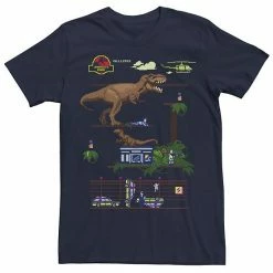 Licensed Character Men's Jurassic Park Digital Video Game Scene Graphic Tee Cardinal