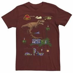 Licensed Character Men's Jurassic Park Digital Video Game Scene Graphic Tee Cardinal -Licensed Character Shop unnamed file 23379