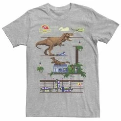 Licensed Character Men's Jurassic Park Digital Video Game Scene Graphic Tee Cardinal -Licensed Character Shop unnamed file 23383