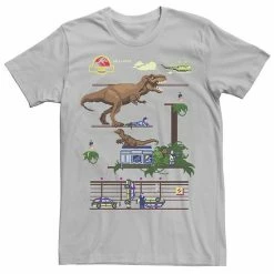 Licensed Character Men's Jurassic Park Digital Video Game Scene Graphic Tee Cardinal -Licensed Character Shop unnamed file 23384