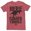Licensed Character Men's Jurassic Park Here Comes Trouble Graphic Tee Royal Heather