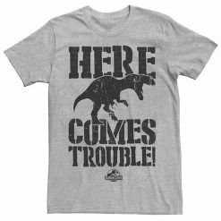 Licensed Character Men's Jurassic Park Here Comes Trouble Graphic Tee Royal Heather -Licensed Character Shop unnamed file 23388