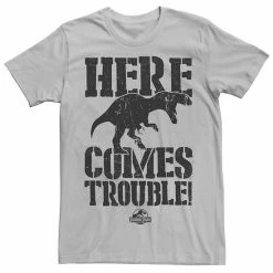 Licensed Character Men's Jurassic Park Here Comes Trouble Graphic Tee Royal Heather -Licensed Character Shop unnamed file 23389