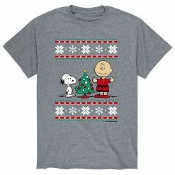 Licensed Character Men's Peanuts Snoppy Charlie Tee Athletic Heather