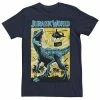 Licensed Character Men's Jurassic World T-Rex Color Pop Retro Poster Tee Navy Heather