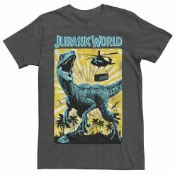 Licensed Character Men's Jurassic World T-Rex Color Pop Retro Poster Tee Navy Heather -Licensed Character Shop unnamed file 23406