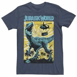 Licensed Character Men's Jurassic World T-Rex Color Pop Retro Poster Tee Navy Heather -Licensed Character Shop unnamed file 23407