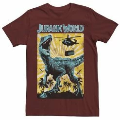 Licensed Character Men's Jurassic World T-Rex Color Pop Retro Poster Tee Navy Heather -Licensed Character Shop unnamed file 23408