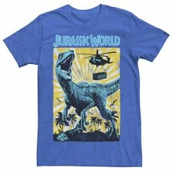 Licensed Character Men's Jurassic World T-Rex Color Pop Retro Poster Tee Navy Heather -Licensed Character Shop unnamed file 23409