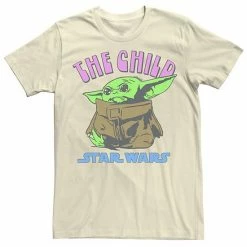 Licensed Character Men's Star Wars The Mandalorian The Child Red Text Portrait Tee Natural -Licensed Character Shop unnamed file 23469