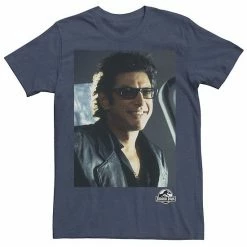 Licensed Character Men's Jurassic Park Goldblum Sly Smile Graphic Tee Navy Heather -Licensed Character Shop unnamed file 23482