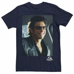 Licensed Character Men's Jurassic Park Goldblum Sly Smile Graphic Tee Navy Heather -Licensed Character Shop unnamed file 23484