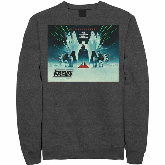 Licensed Character Men's Star Wars: The Empire Strikes Back 40th Anniversary Poster Sweatshirt Athletic Heather 4 Licensed Character Men's Star Wars: The Empire Strikes Back 40th Anniversary Poster Sweatshirt Athletic Heather - Image 2