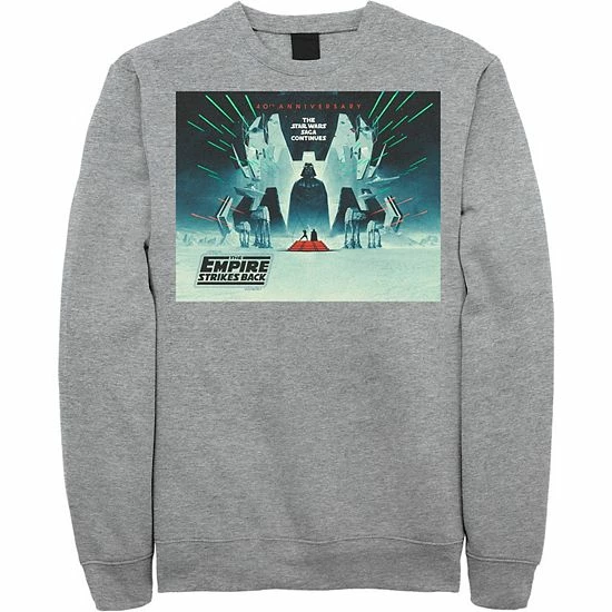 Licensed Character Men's Star Wars: The Empire Strikes Back 40th Anniversary Poster Sweatshirt Athletic Heather 10 Licensed Character Men's Star Wars: The Empire Strikes Back 40th Anniversary Poster Sweatshirt Athletic Heather - Image 8