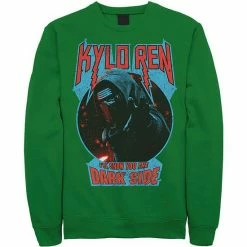 Licensed Character Men's Star Wars Kylo Ren Show You The Dark Side Metal Text Sweatshirt Kelly -Licensed Character Shop unnamed file 23501