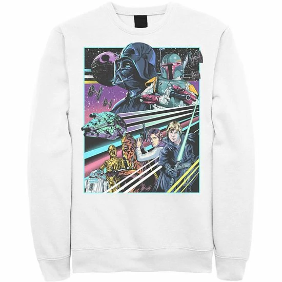Licensed Character Men's Star Wars Neon Rebel Alliance Poster Sweatshirt Athletic Heather 4 Licensed Character Men's Star Wars Neon Rebel Alliance Poster Sweatshirt Athletic Heather - Image 2