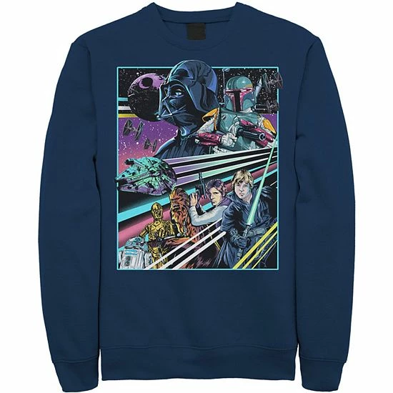 Licensed Character Men's Star Wars Neon Rebel Alliance Poster Sweatshirt Athletic Heather 10 Licensed Character Men's Star Wars Neon Rebel Alliance Poster Sweatshirt Athletic Heather - Image 8