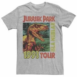 Licensed Character Men's Jurassic Park Isla Nublar 1993 Tour Poster Tee Athletic Heather -Licensed Character Shop unnamed file 23583