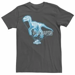 Licensed Character Men's Jurassic World Velociraptor Hologram Title Logo Tee Royal Heather