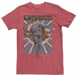 Licensed Character Men's DC Comics Superman Posed Pop Art Poster Graphic Tee Kelly Heather