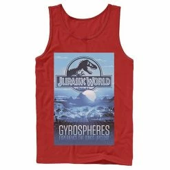 Licensed Character Men's Jurassic World Gyrospheres Tour Park Poster Graphic Tank Top Black