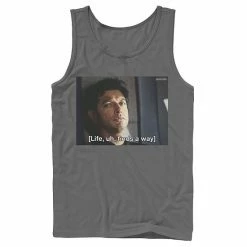Licensed Character Men's Jurassic Park Life Finds A Way Goldblum Jeff Stare Tank Top Athletic Heather -Licensed Character Shop unnamed file 23719
