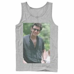 Licensed Character Men's Jurassic Park Jeff Goldblum Smile Poster Style Tank Top Charcoal -Licensed Character Shop unnamed file 23728
