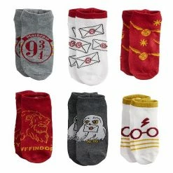 Licensed Character Boys 6-Pack Harry Potter Accepted No-Show Socks