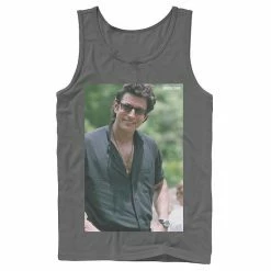 Licensed Character Men's Jurassic Park Jeff Goldblum Smile Poster Style Tank Top Charcoal -Licensed Character Shop unnamed file 23732