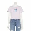 Licensed Character Disney's Lilo & Stitch Juniors' Stitch Sitting Cropped Tee -Licensed Character Shop unnamed file 2374