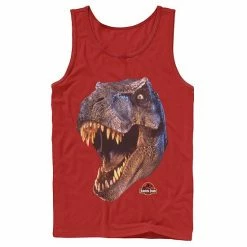 Licensed Character Men's Jurassic Park T-Rex Head Roar Tank Top White