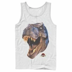 Licensed Character Men's Jurassic Park T-Rex Head Roar Tank Top White -Licensed Character Shop unnamed file 23747