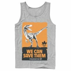 Licensed Character Men's Jurassic World We Can Save Them Poster Tank Red -Licensed Character Shop unnamed file 23755