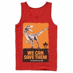 Licensed Character Men's Jurassic World We Can Save Them Poster Tank Red -Licensed Character Shop unnamed file 23756