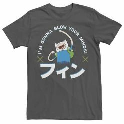 Licensed Character Men's Adventure Time Finn I'm Gonna Blow Your Minds Kanji Portrait Tee Silver -Licensed Character Shop unnamed file 23783